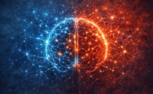 connessioni neurali e neuroplasticità del cervello rappresentate in modo simbolico